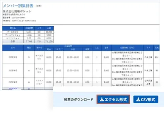 さらに！そのまま帳票出力もワンクリック