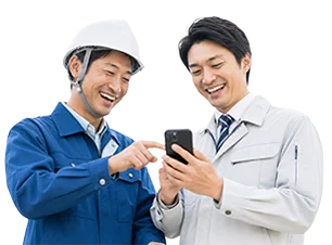 スマートフォンで現場ポケットを操作するイメージ